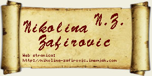 Nikolina Zafirović vizit kartica